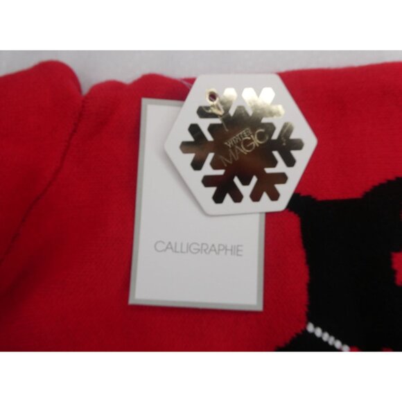 Calligraphie Women's Red Black Dog Sweater XL - Picture 6 of 8